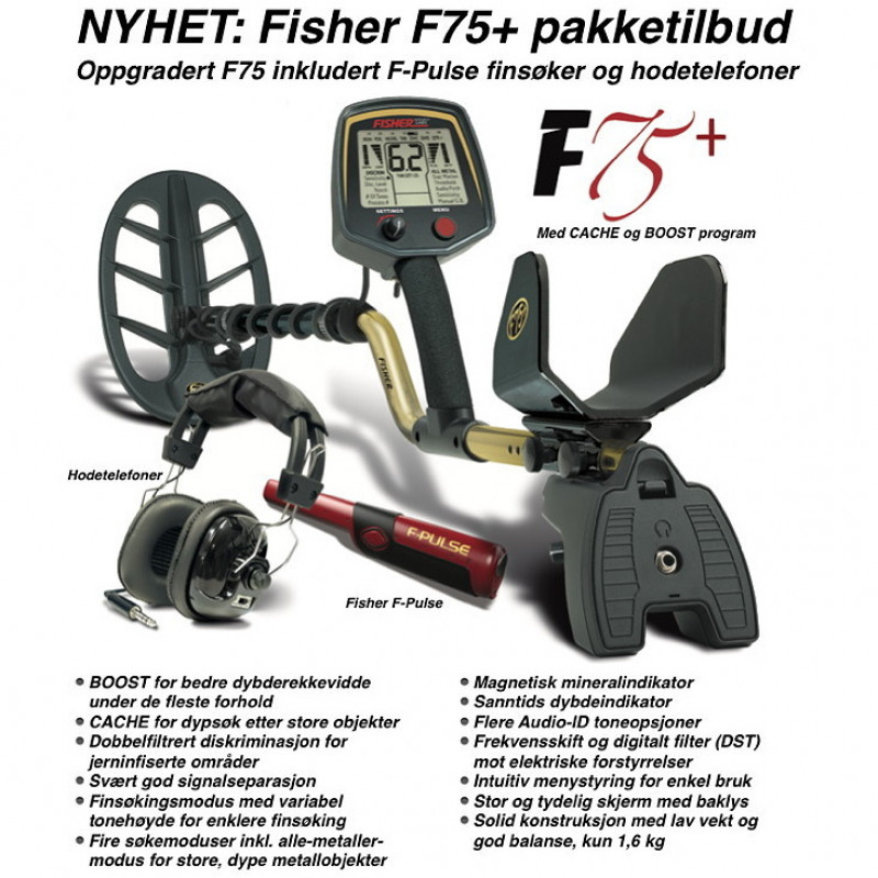 Fisher F75+ metalldetektor pakketilbud