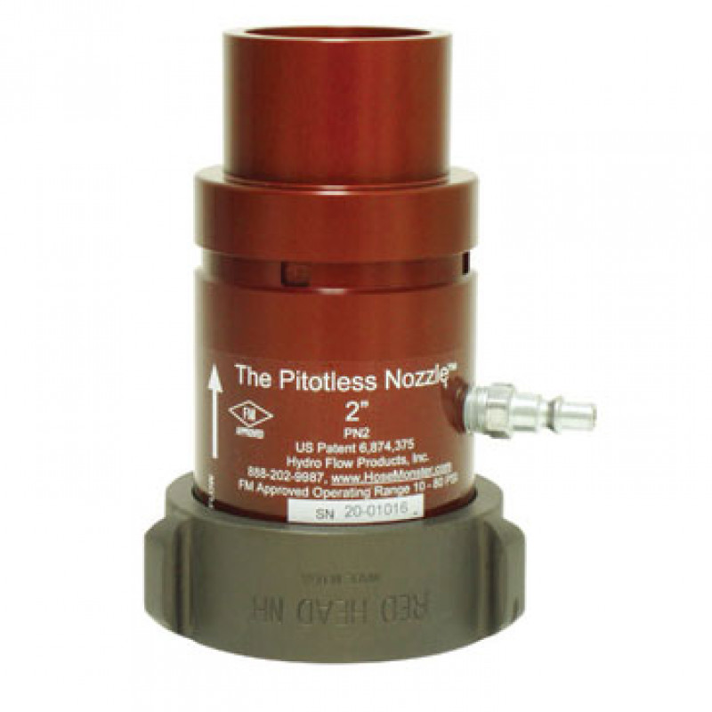 Pitotless Nozzle måledyse 2" RØD, 33-100 liter/sek